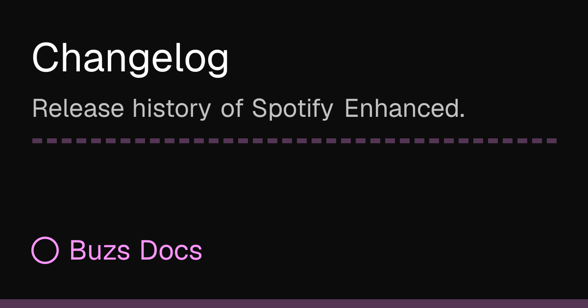 Changelog | Buzs Docs