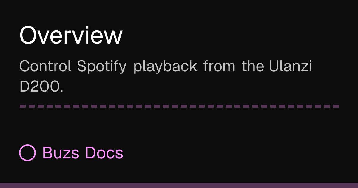 Overview | Buzs Docs