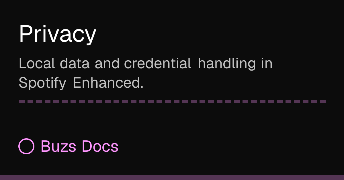 Privacy | Buzs Docs